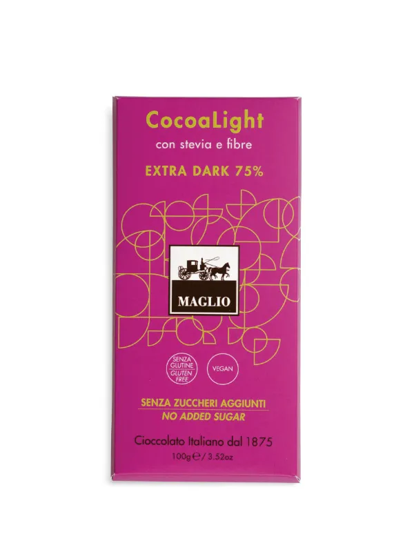 Cioccolato Maglio Cocoalight Tavoletta Fondente Stevia 75% Senza Zuccheri