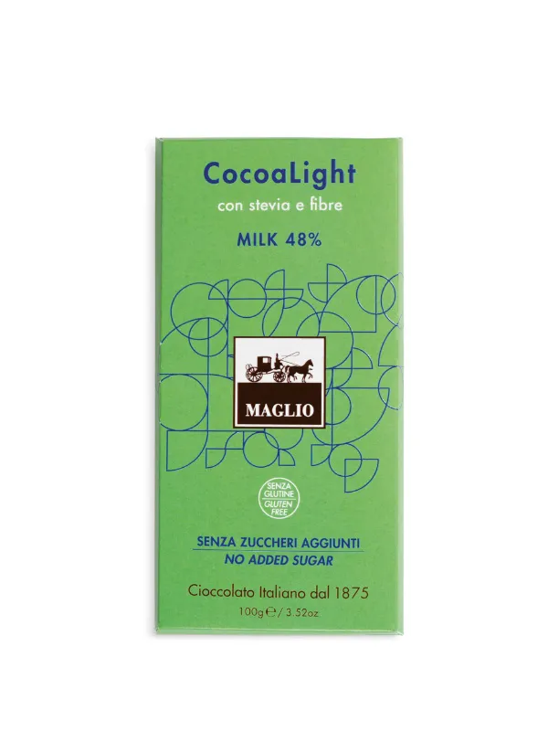Cioccolato Maglio Cocoalight Tavoletta Latte Stevia 48% Senza Zuccheri